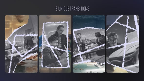 Paper Cut Transitions Vertical MOGRT（801494）-技能树